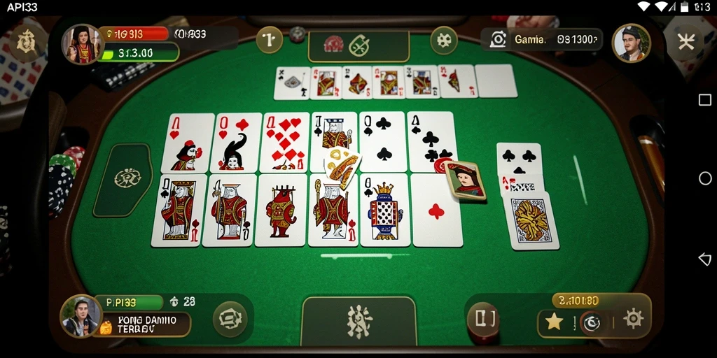 Tampilan gameplay seru dari API33 saat bermain Domino.