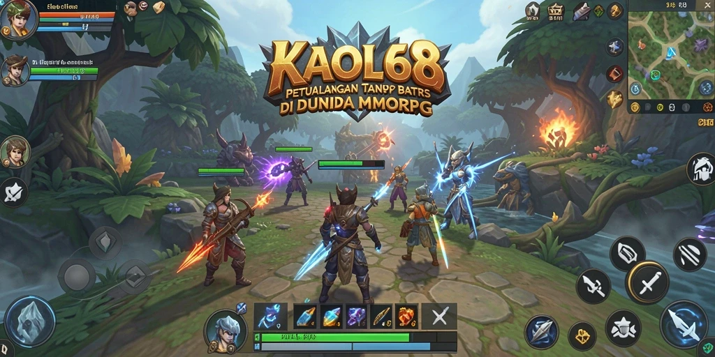 Screenshot utama KAOL68 menampilkan pertempuran yang epik dalam dunia MMORPG.