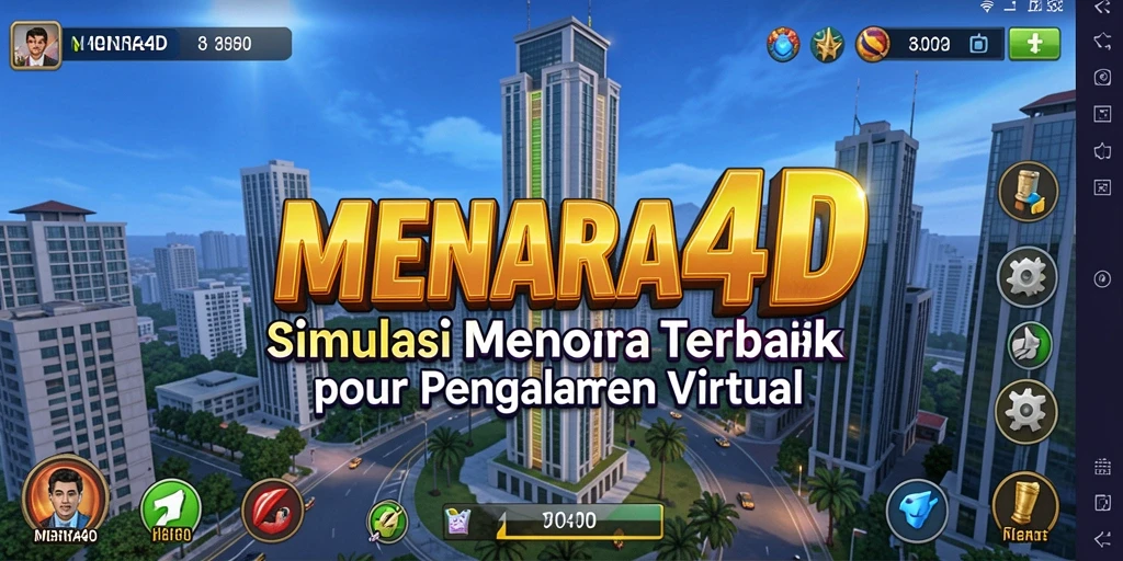 Tampilan gameplay <strong>MENARA4D</strong> menampilkan konstruksi menara yang menarik.