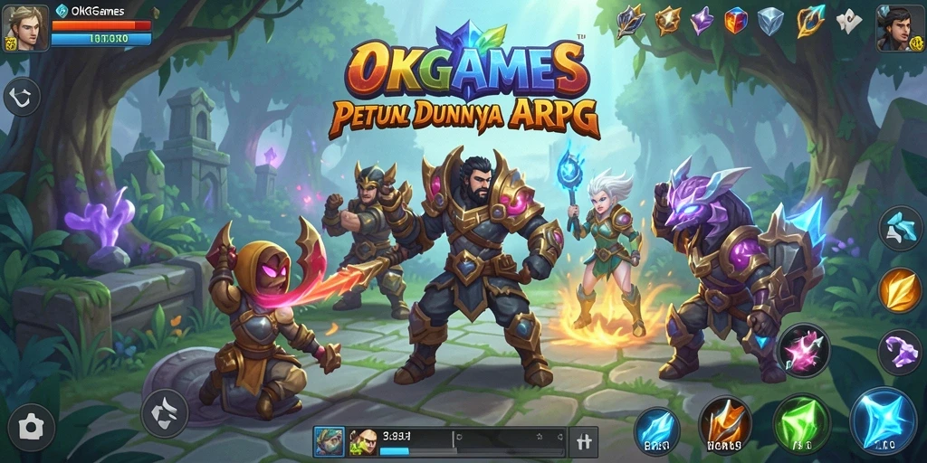 Screenshot gameplay OKGAMES dengan aksi seru dan karakter yang kuat.