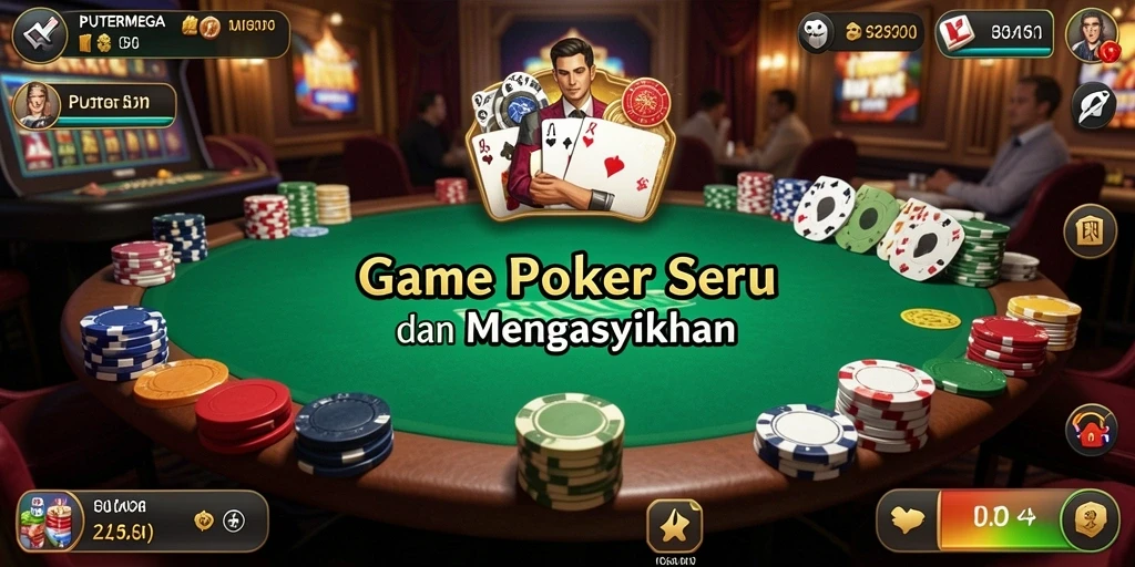 Screenshot menunjukkan momen seru dalam permainan Poker di PUTERMEGA.