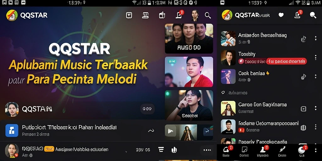 Tampilan gameplay QQSTAR yang seru dan interaktif saat bermain musik.