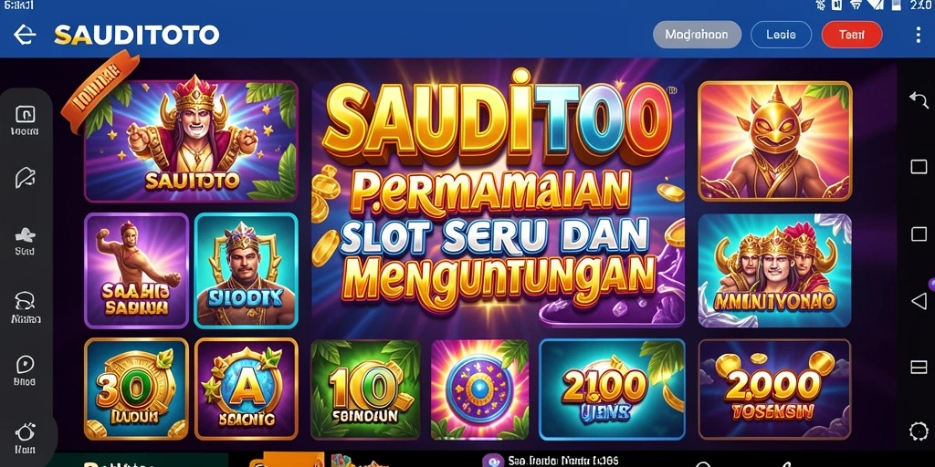 Screenshot gameplay SAUDITOTO menampilkan slot dengan grafis cerah dan fitur menarik.