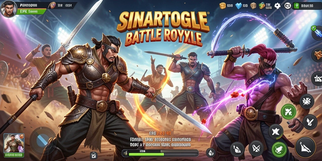 Gameplay mendebarkan dari SINARTOGEL dengan aksi pertempuran Battle Royale.