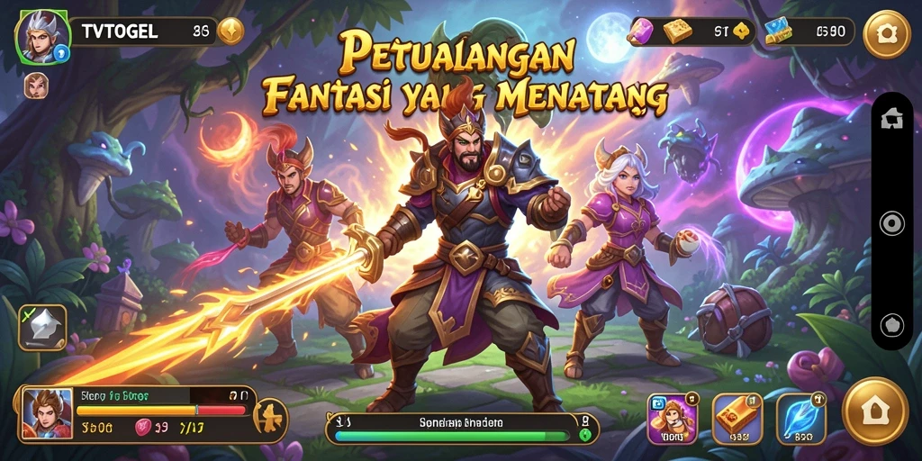 Tangkapan layar utama gameplay RPG TVTOGEL yang epik.