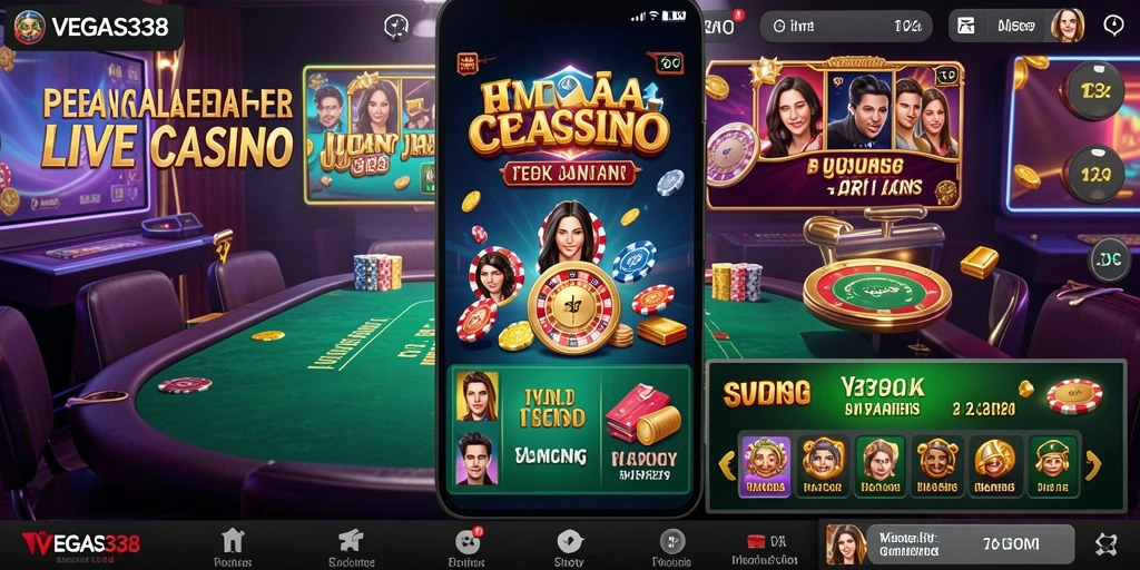 Tampilan gameplay Live Casino yang menarik dan interaktif di VEGAS338.