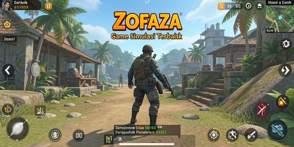 Tangkapan layar ZOFAZA menunjukkan gameplay yang mendalam dan interaktif.
